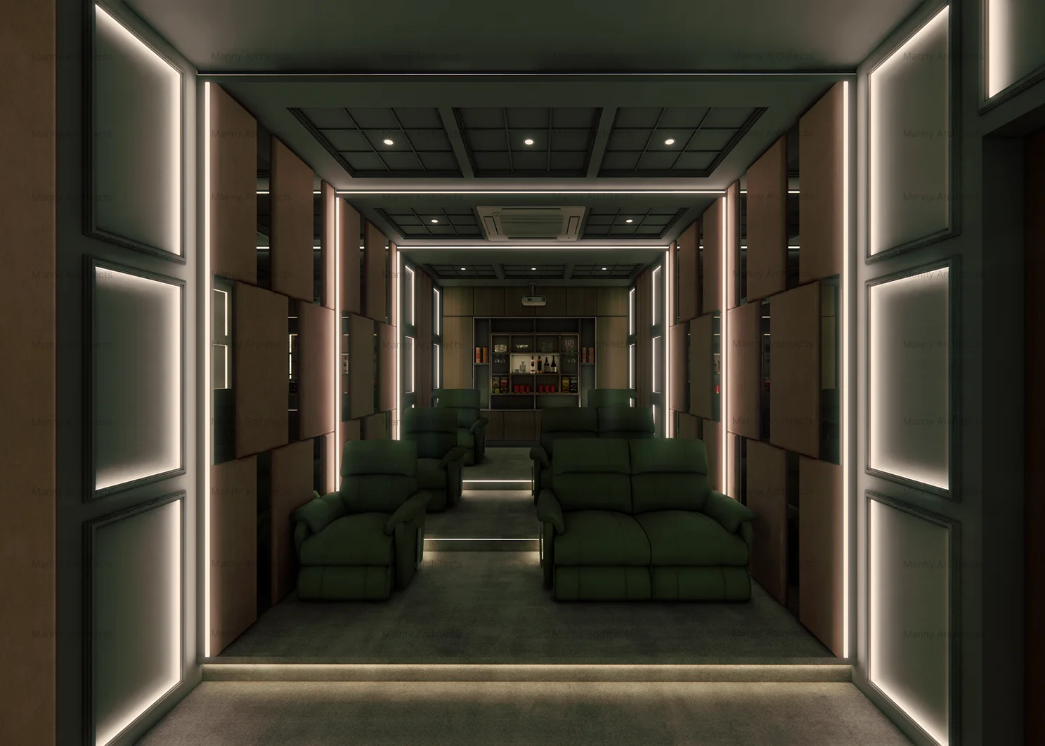 Home theater — dedicated entertainment room with acoustic treatment